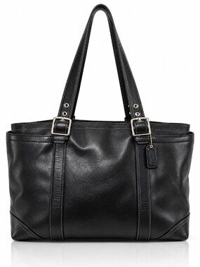 Vintage Y2K COACH Hampton Black Leather Shoulder Bag